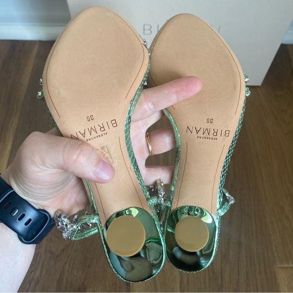 Alexandre Birman KARINA 85 MINT Green Heeled Sandals with Crystals  36/6 - Picture 10 of 12